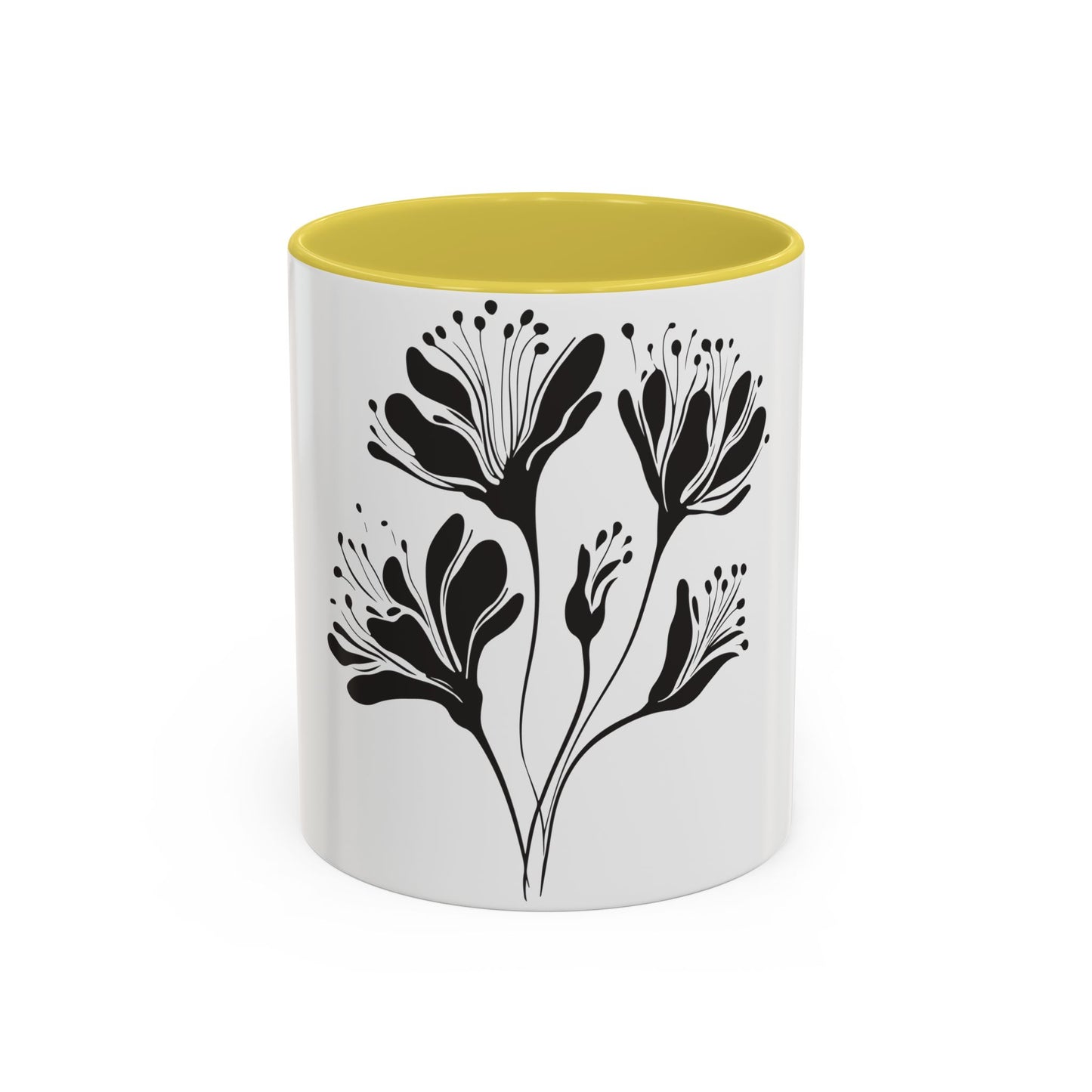 Monochrome Botanical Accent Mug