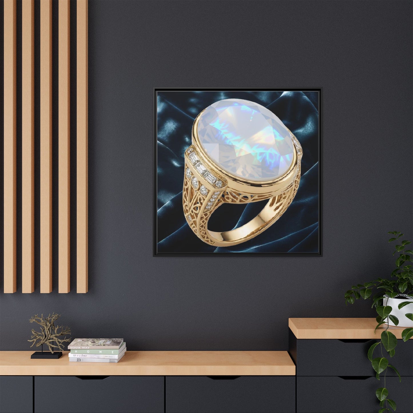 Iridescent Moonstone Ring Canvas