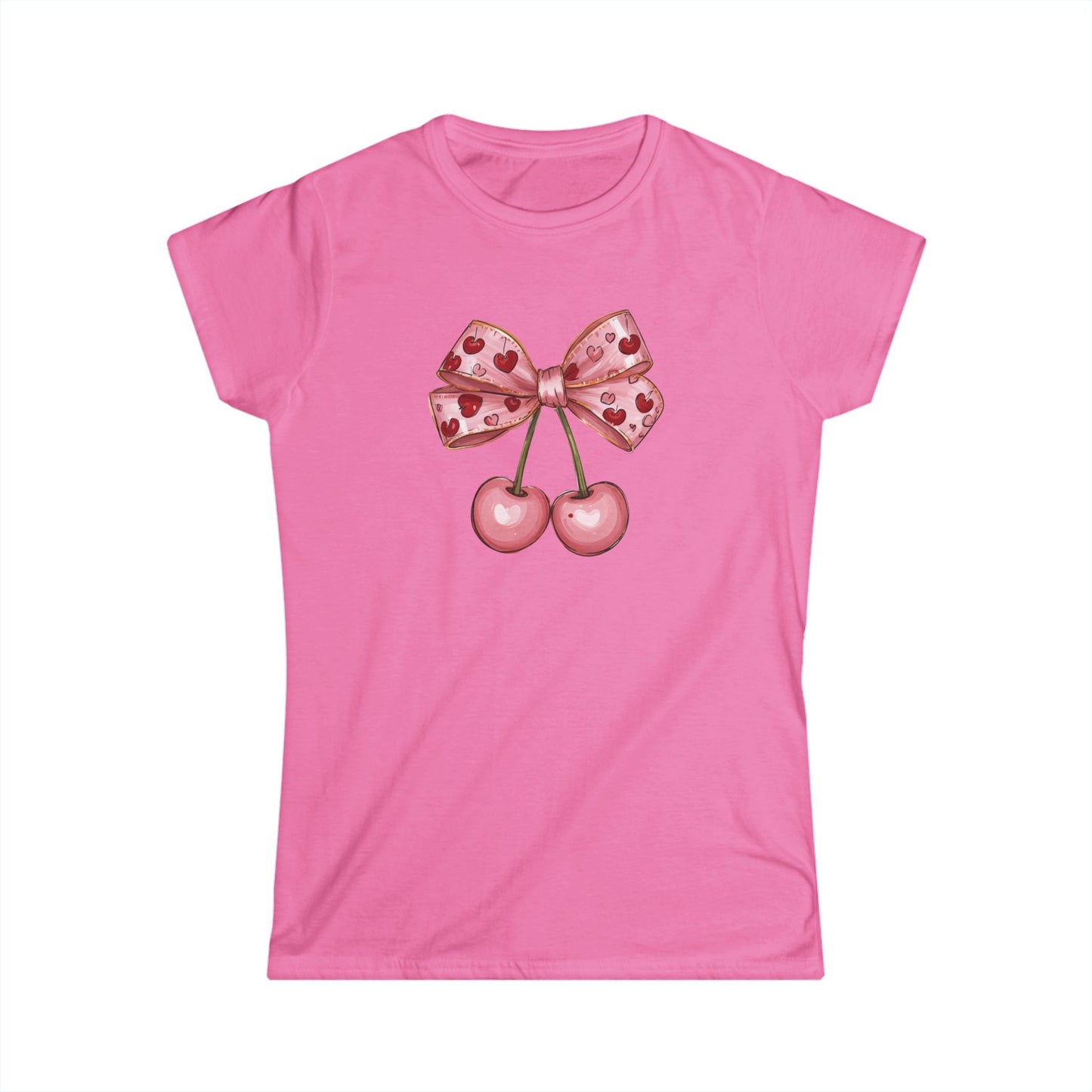 Pink Cherry Bow Graphic Women’s Tee