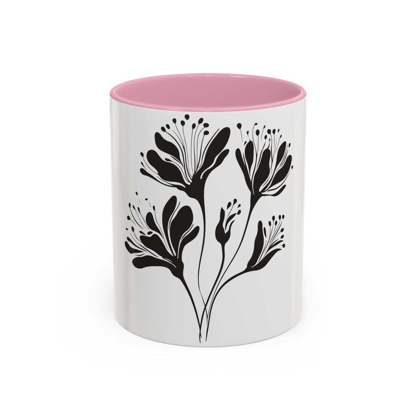 Monochrome Botanical Accent Mug