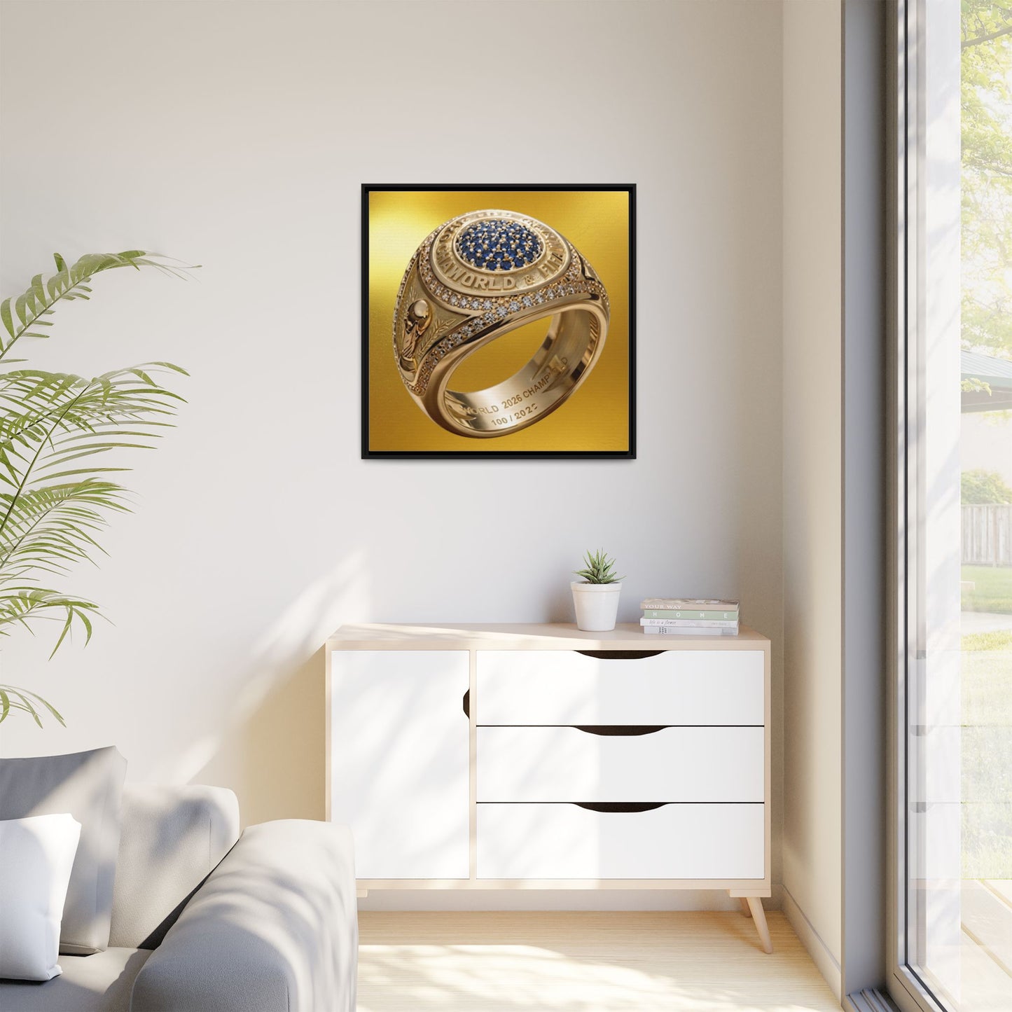 2026 Football Victory Ring Framed Canvas