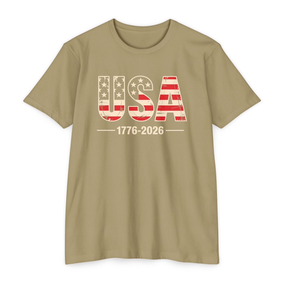 USA 1776-2026 Patriotic Flag Graphic T-Shirt