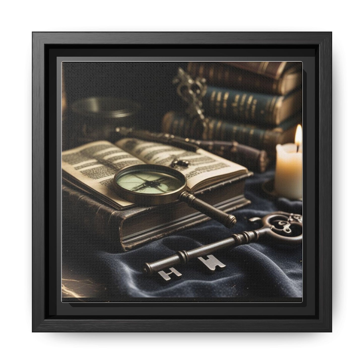 Vintage Detective Still Life Framed Canvas