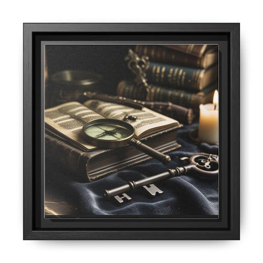 Vintage Detective Still Life Framed Canvas