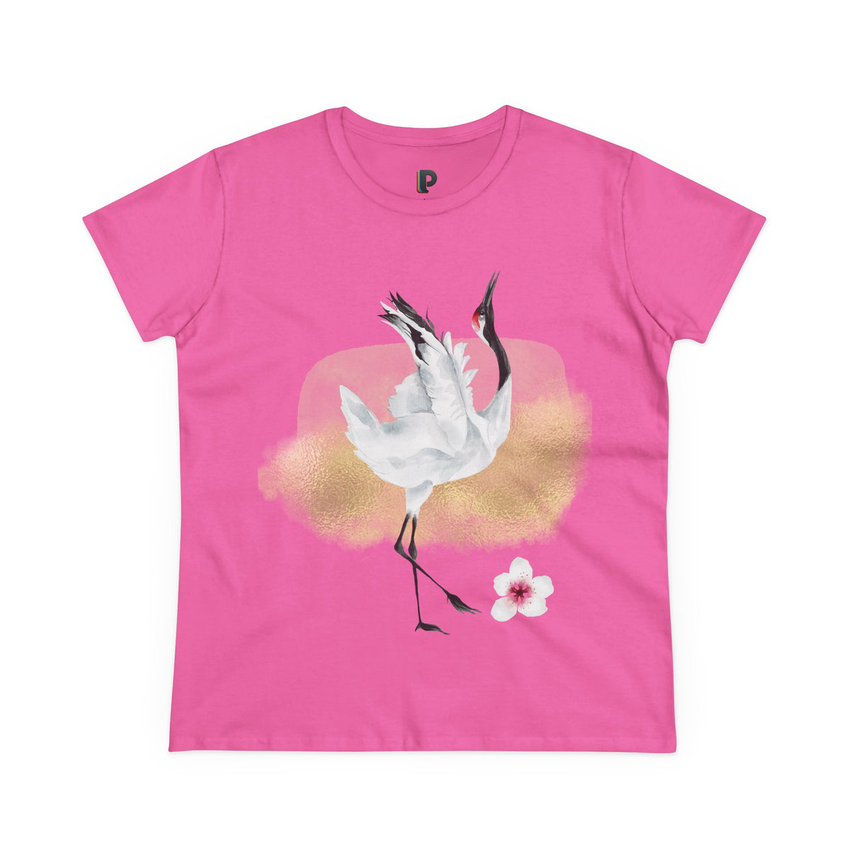 Dancing Red-Crowned Crane Watercolor Women’s Tee