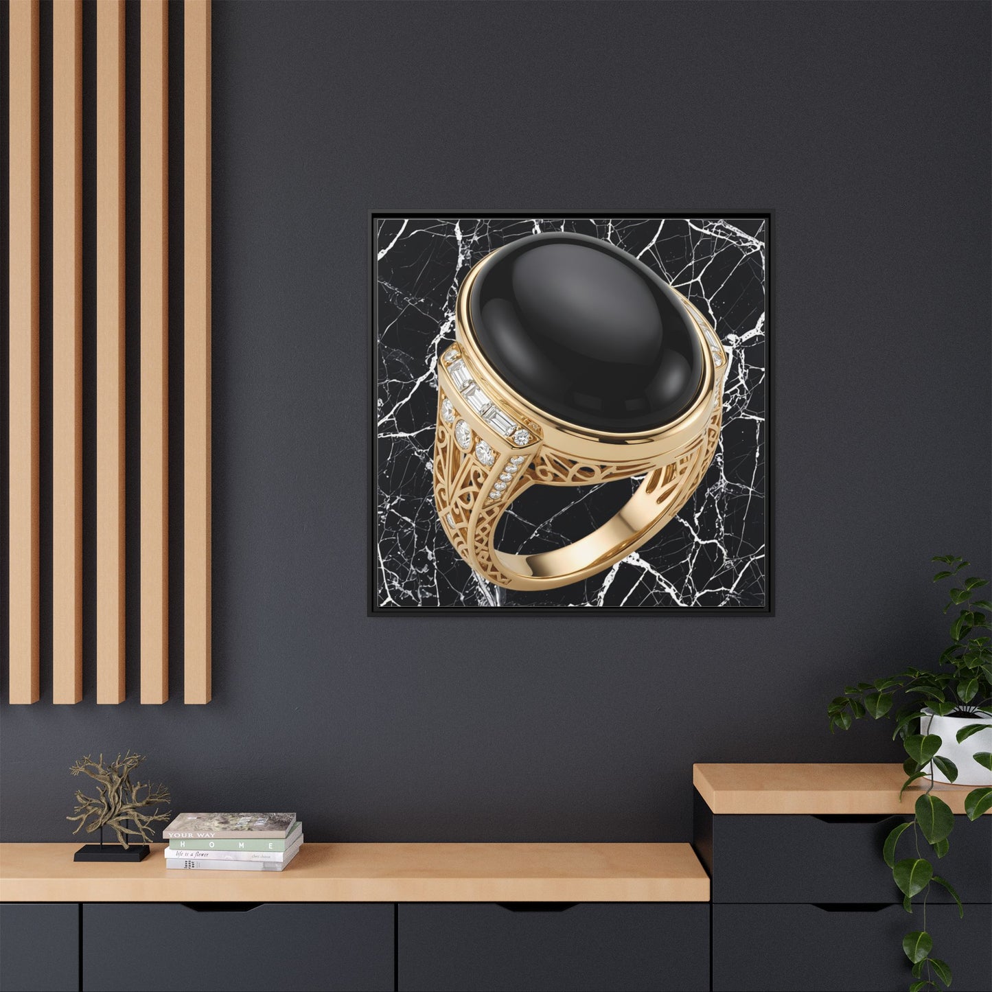 Onyx Noir Marble Canvas