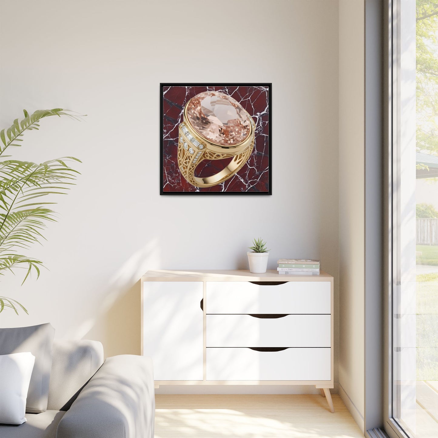 Claret Marble Morganite Ring Wall Canvas