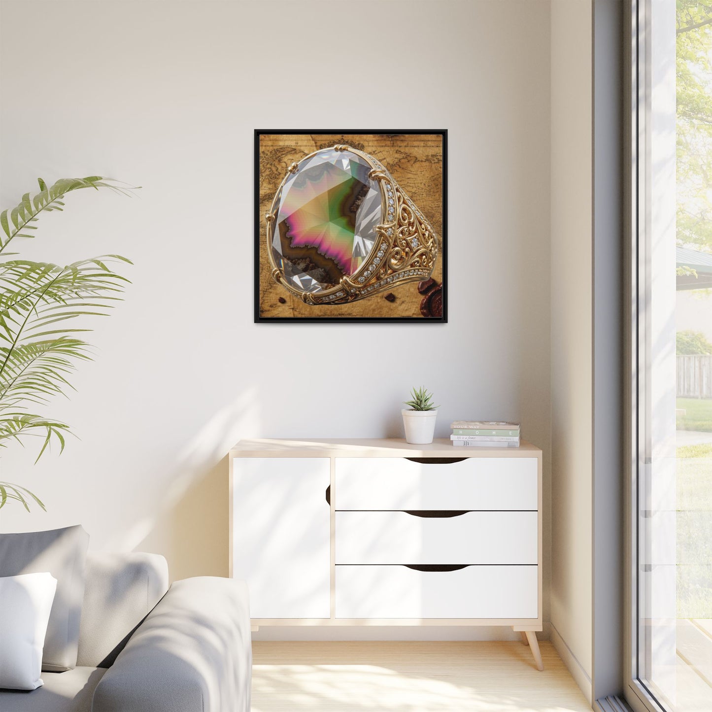 Zultanite Gemstone Ring Framed Canvas