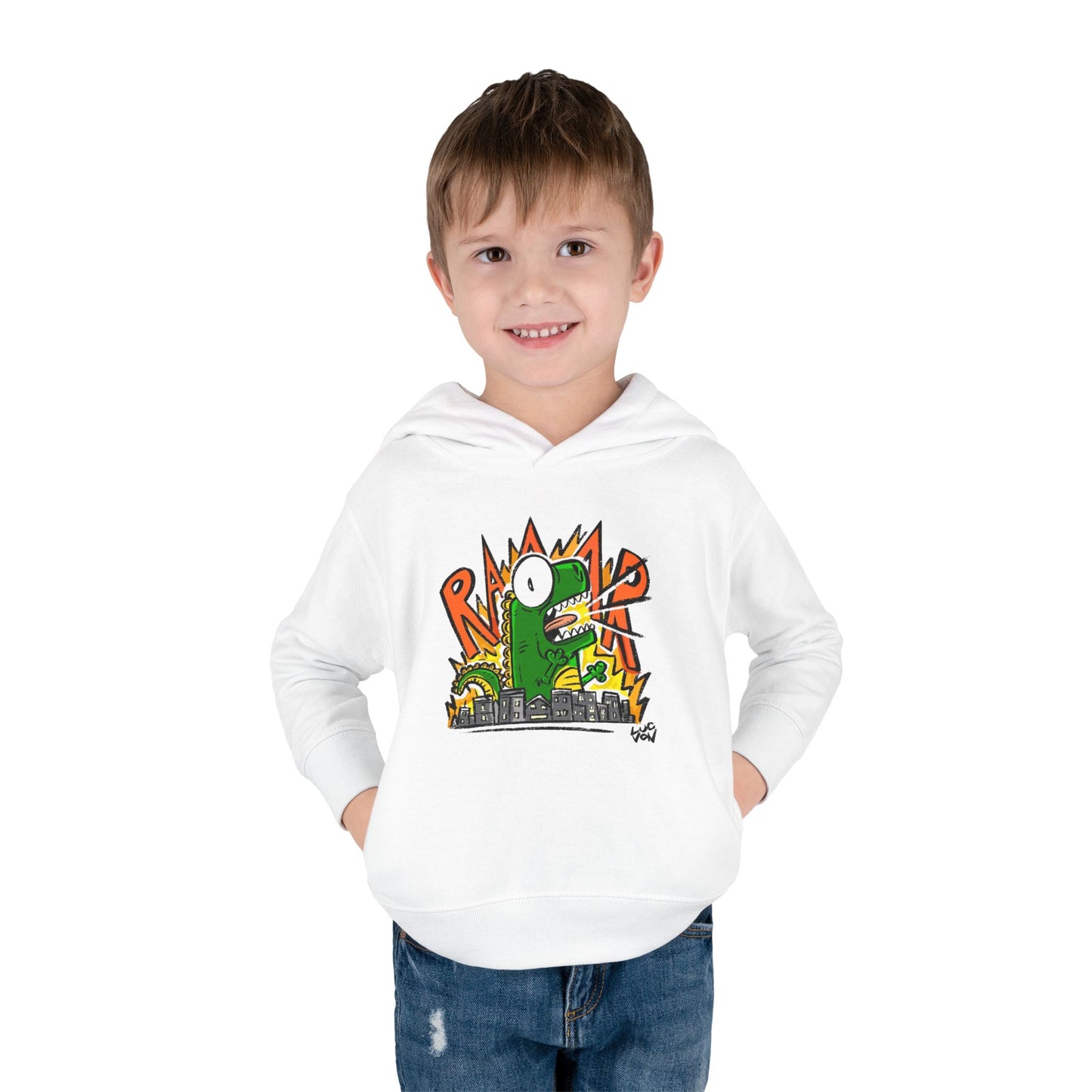 Comic Roaring Dinosaur Toddler Hoodie