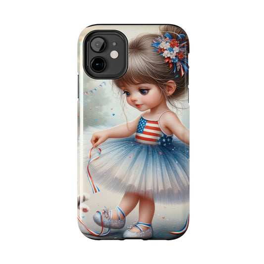 Little Patriot Girl Tough Phone Case