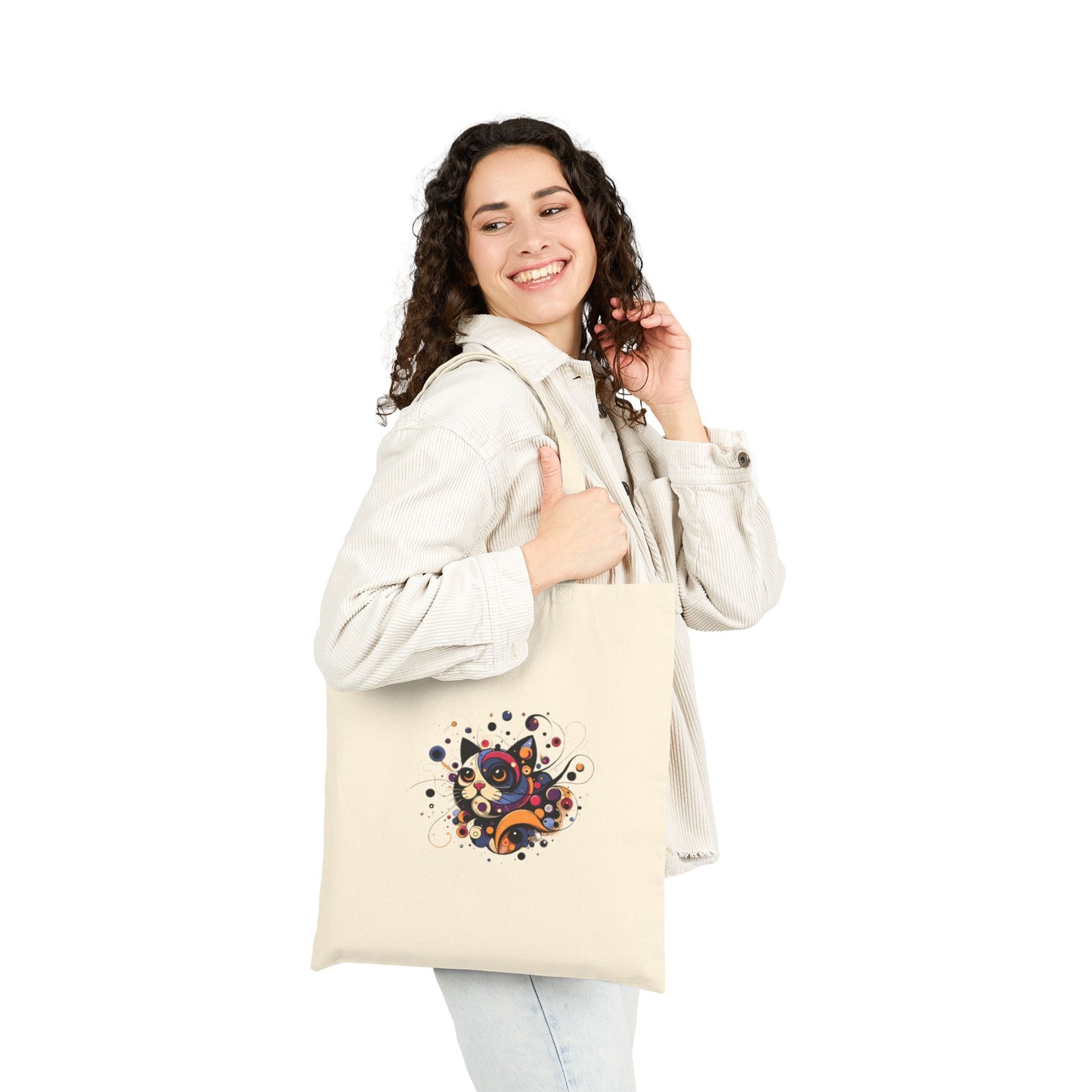 Abstract Cat Splash Cotton Tote Bag
