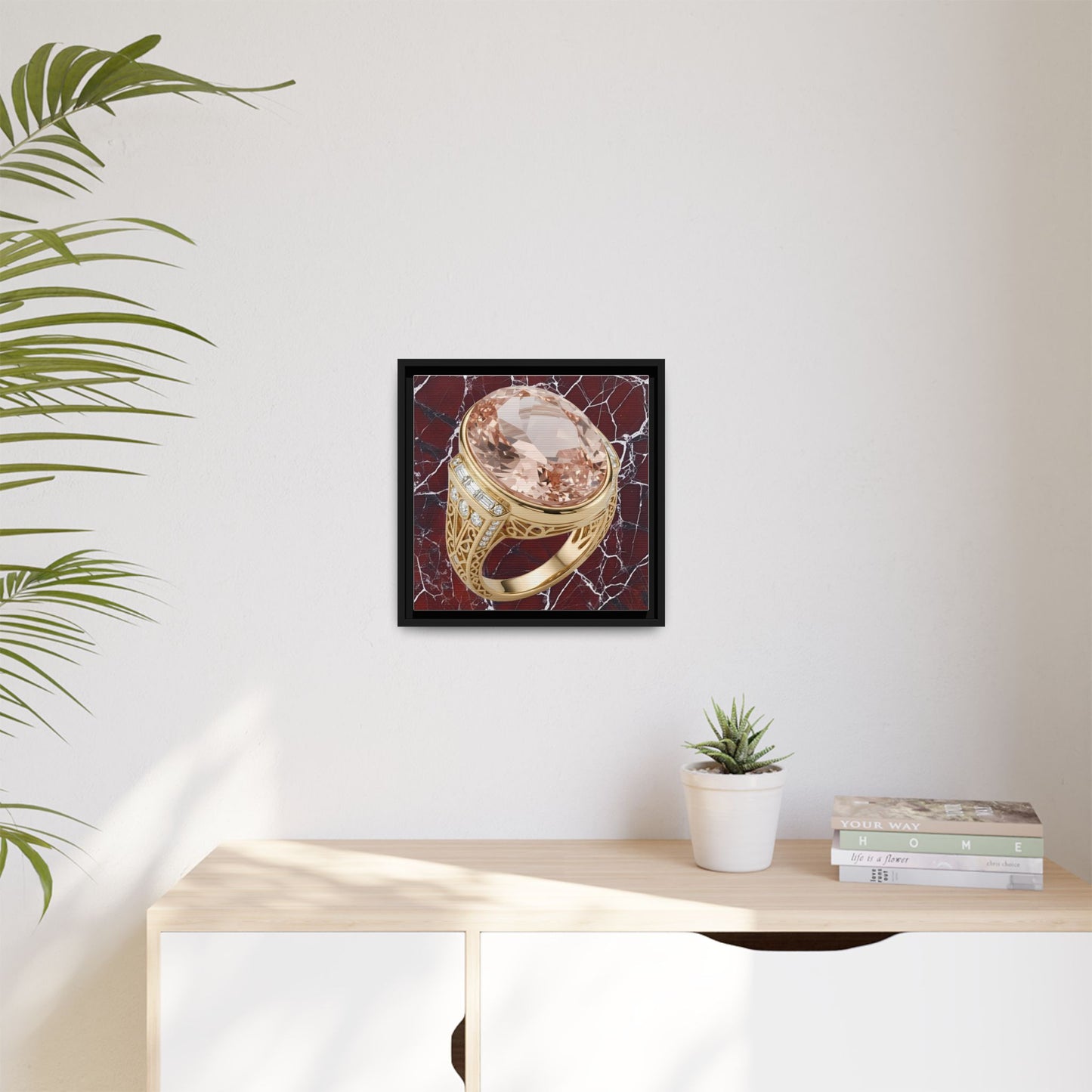 Claret Marble Morganite Ring Wall Canvas