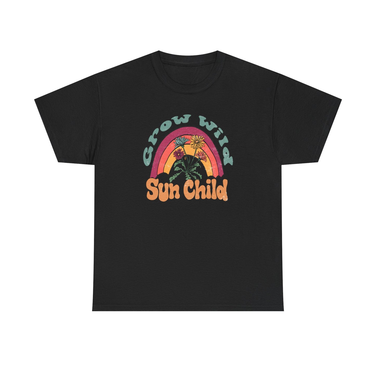 Vintage Rainbow Grow Wild Sun Child Tee