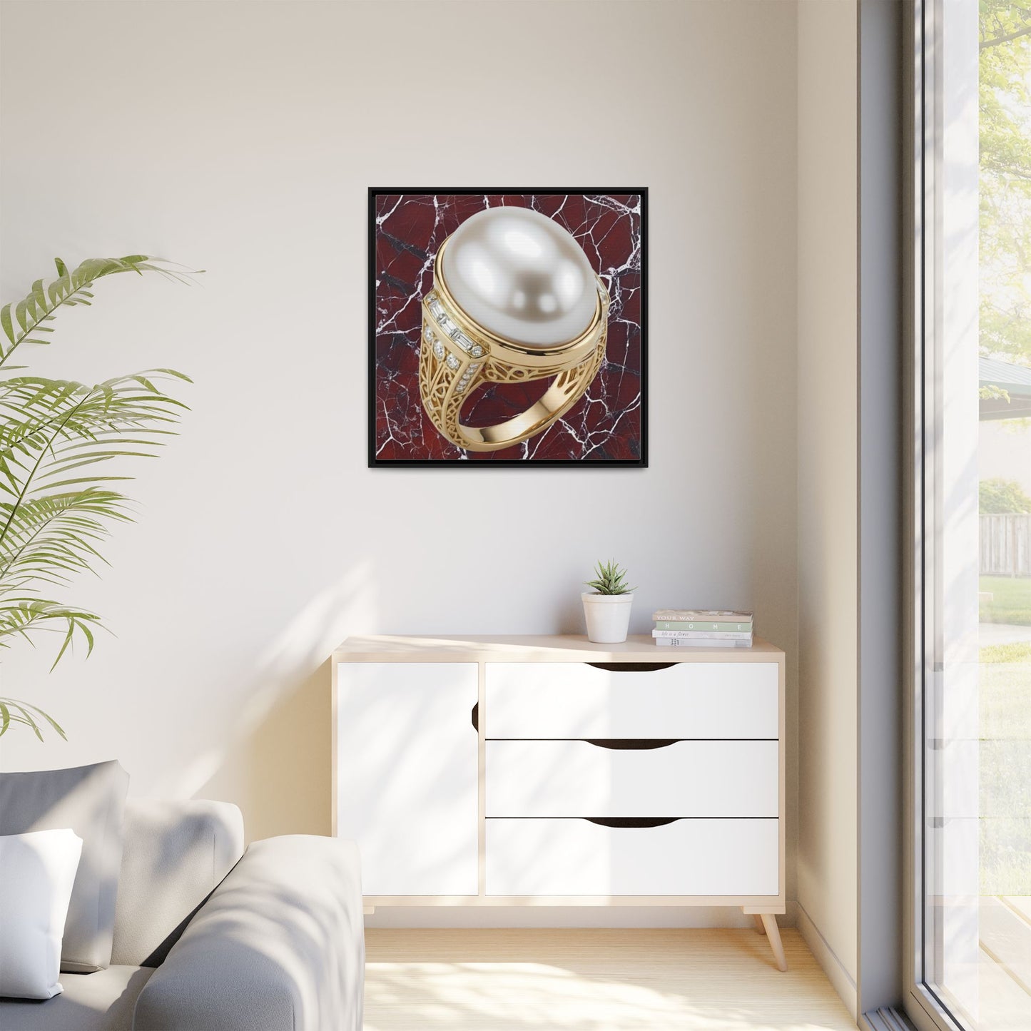 Pearl Jewellery Study Framed Canvas Wall Art