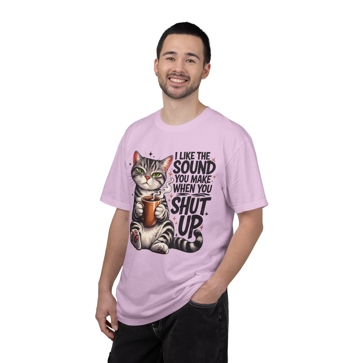 Sarcastic Cat Coffee Graphic T-Shirt