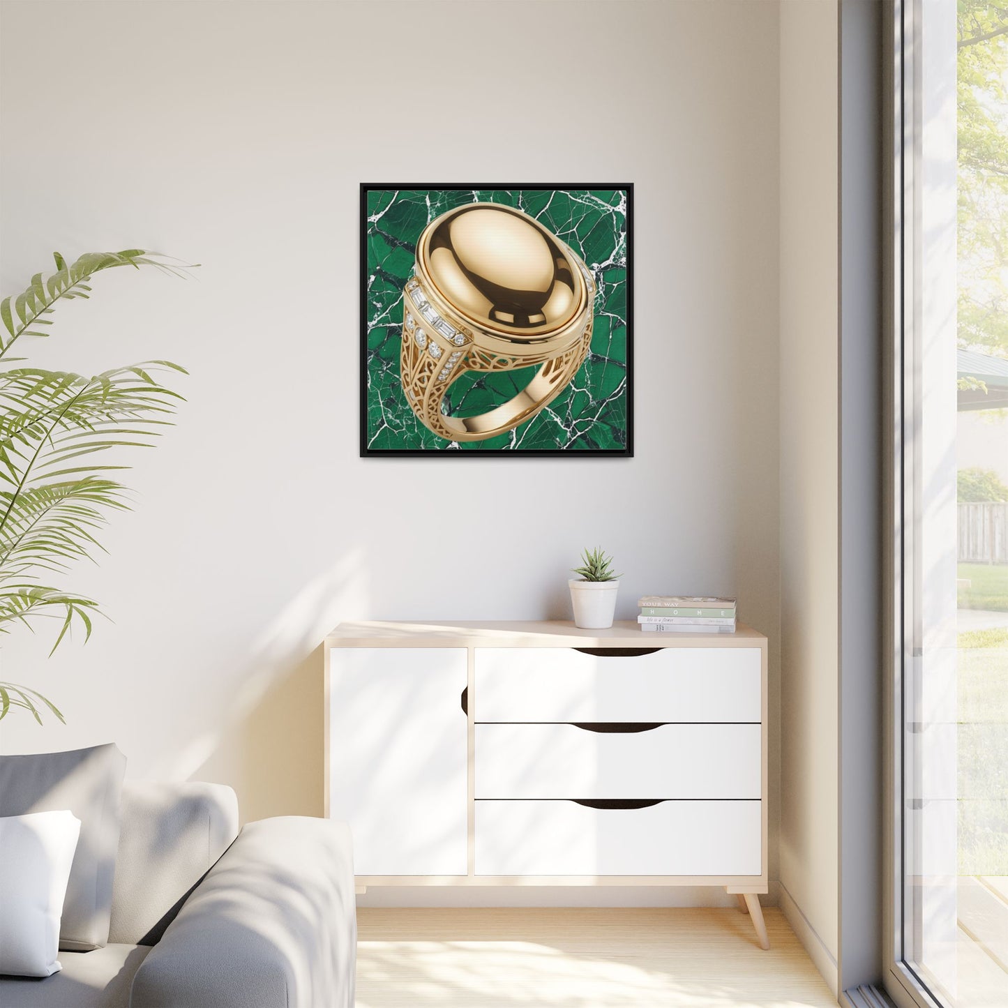 Regal Gold Marble Ring Canvas