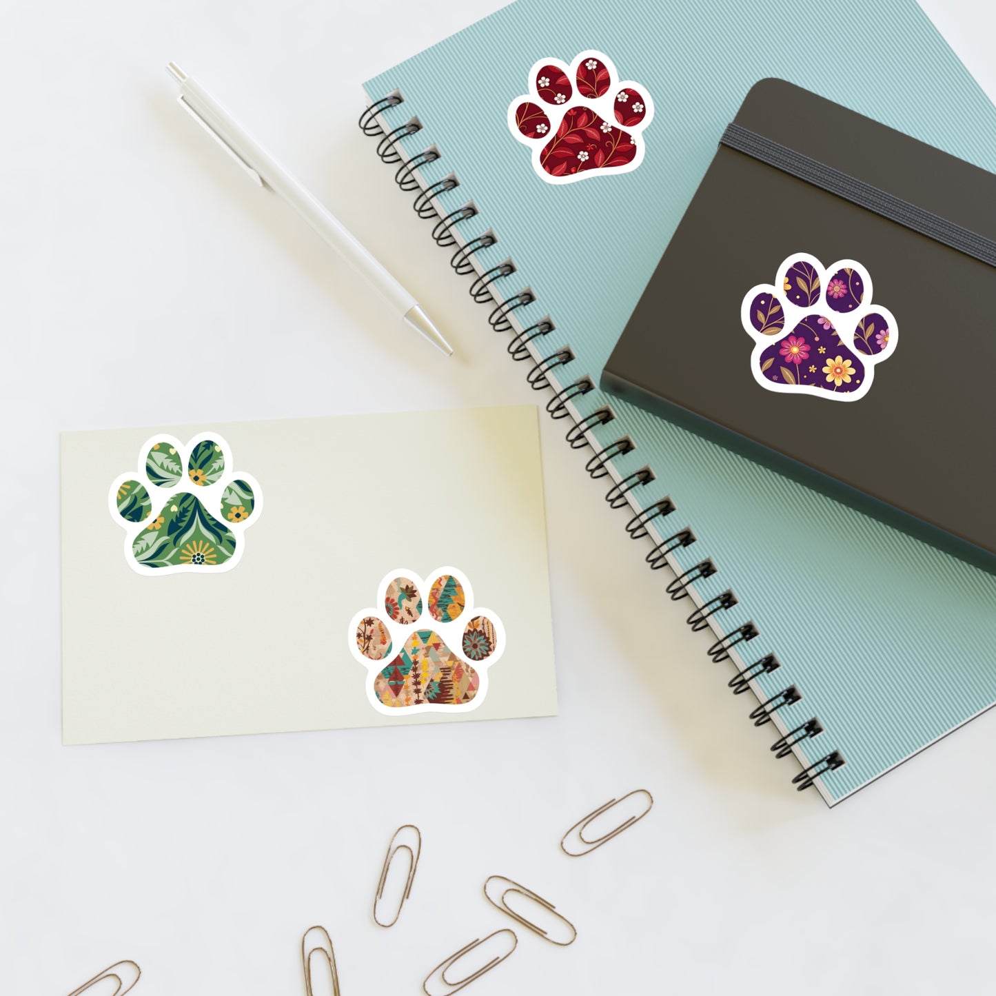 Botanical Paw Print Stickers
