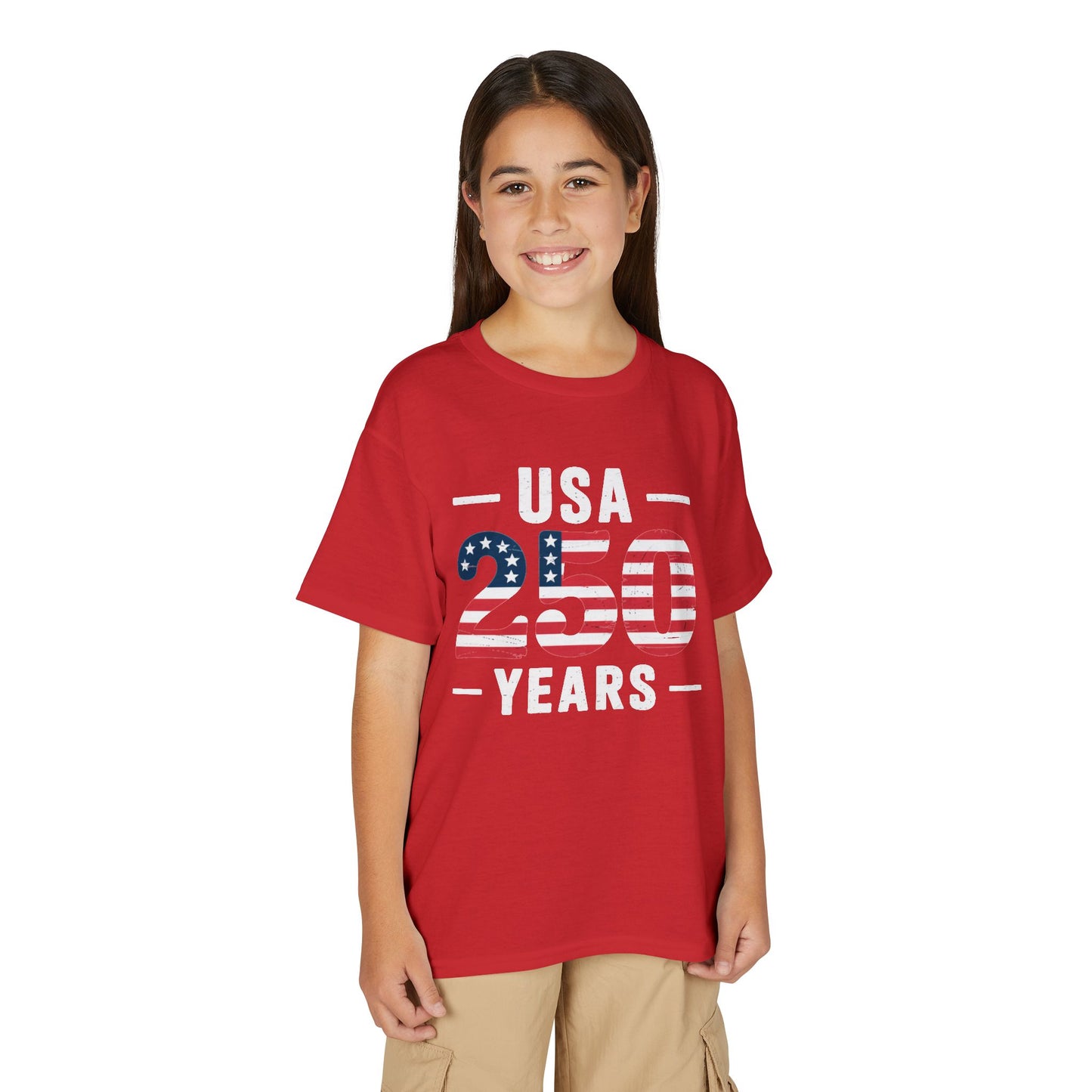 Youth USA 250 Years Patriotic Flag T-Shirt
