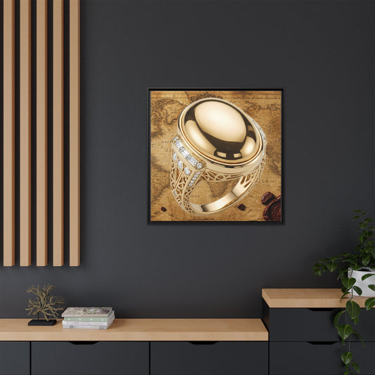 Gold Ring Old World Map Framed Art