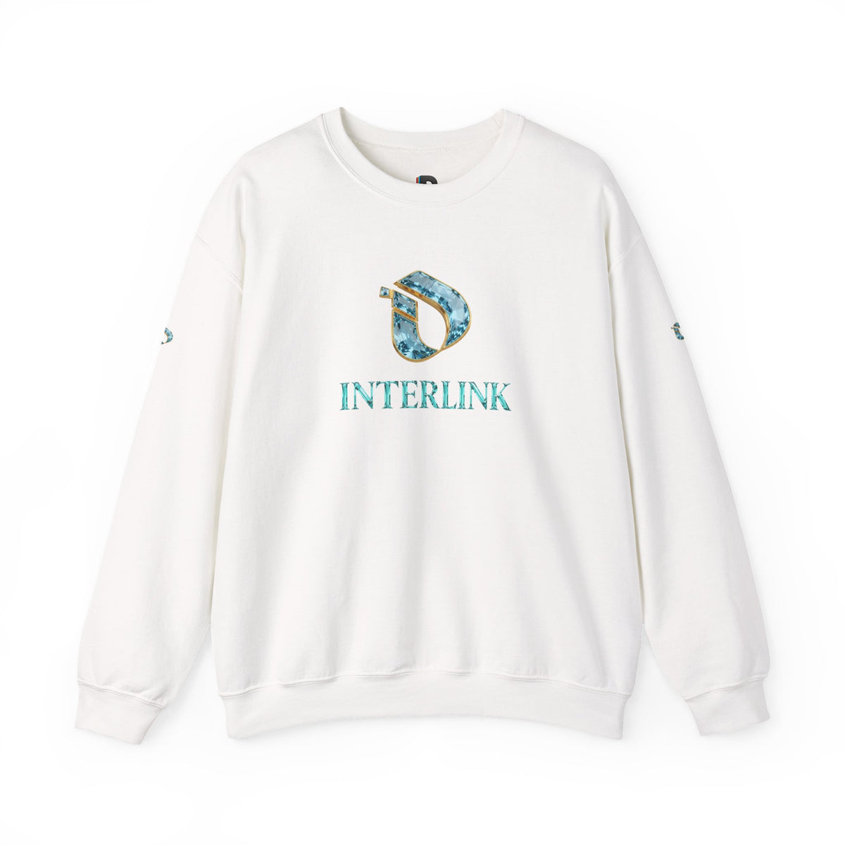 Aquamarine Faceted Mark Interlink Men’s Sweatshirt