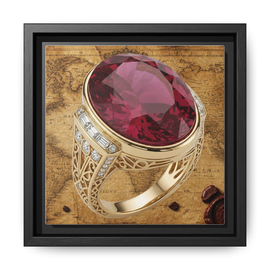 Ruby Ring Cartographic Framed Canvas Wall Art