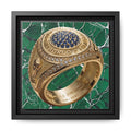 Emerald Marble 2026 Football Ring Framed Canvas