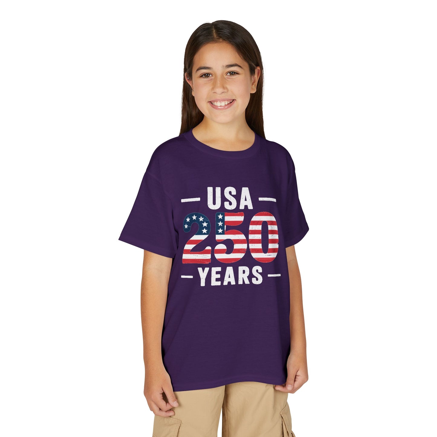 Youth USA 250 Years Patriotic Flag T-Shirt