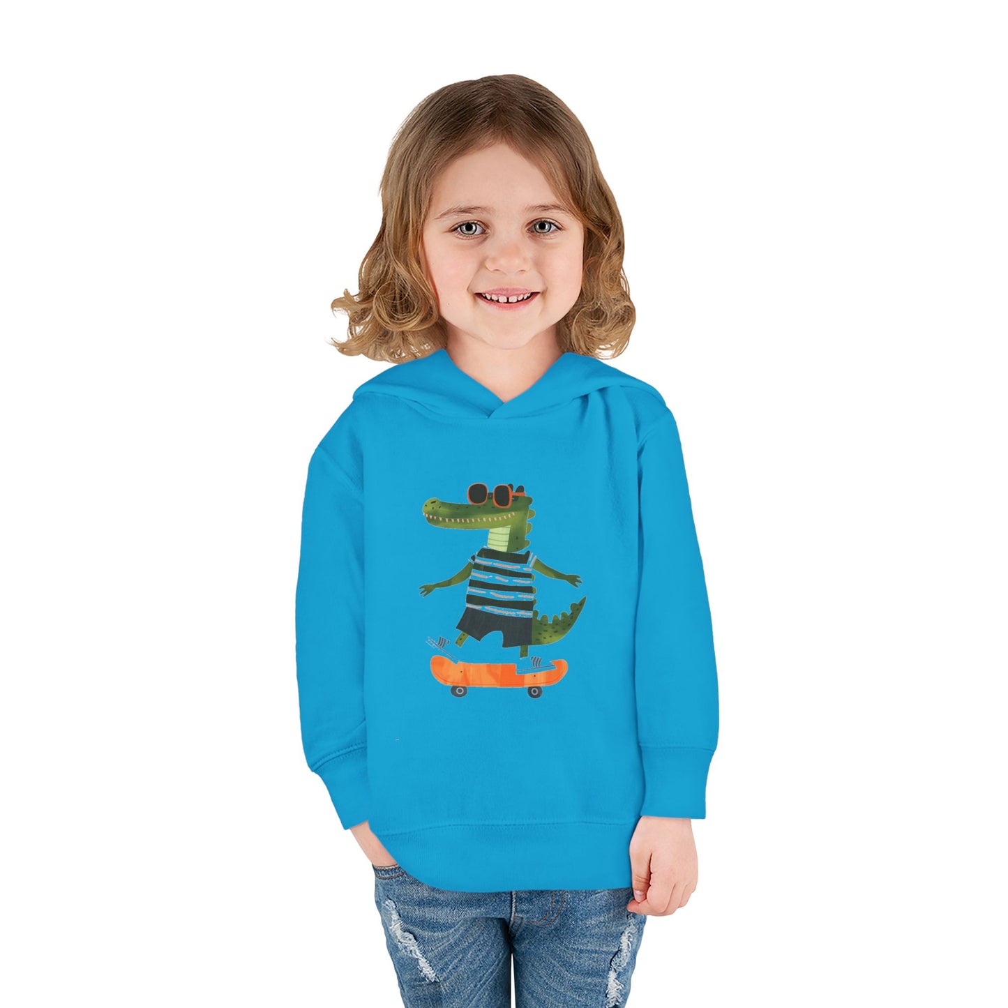 Skateboarding Crocodile Toddler Hoodie