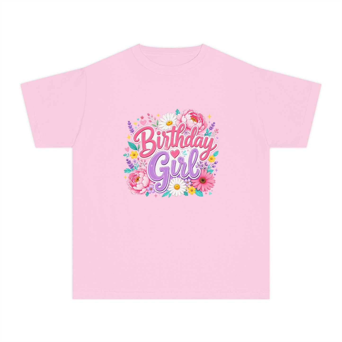 Birthday Girl Floral Youth T-Shirt