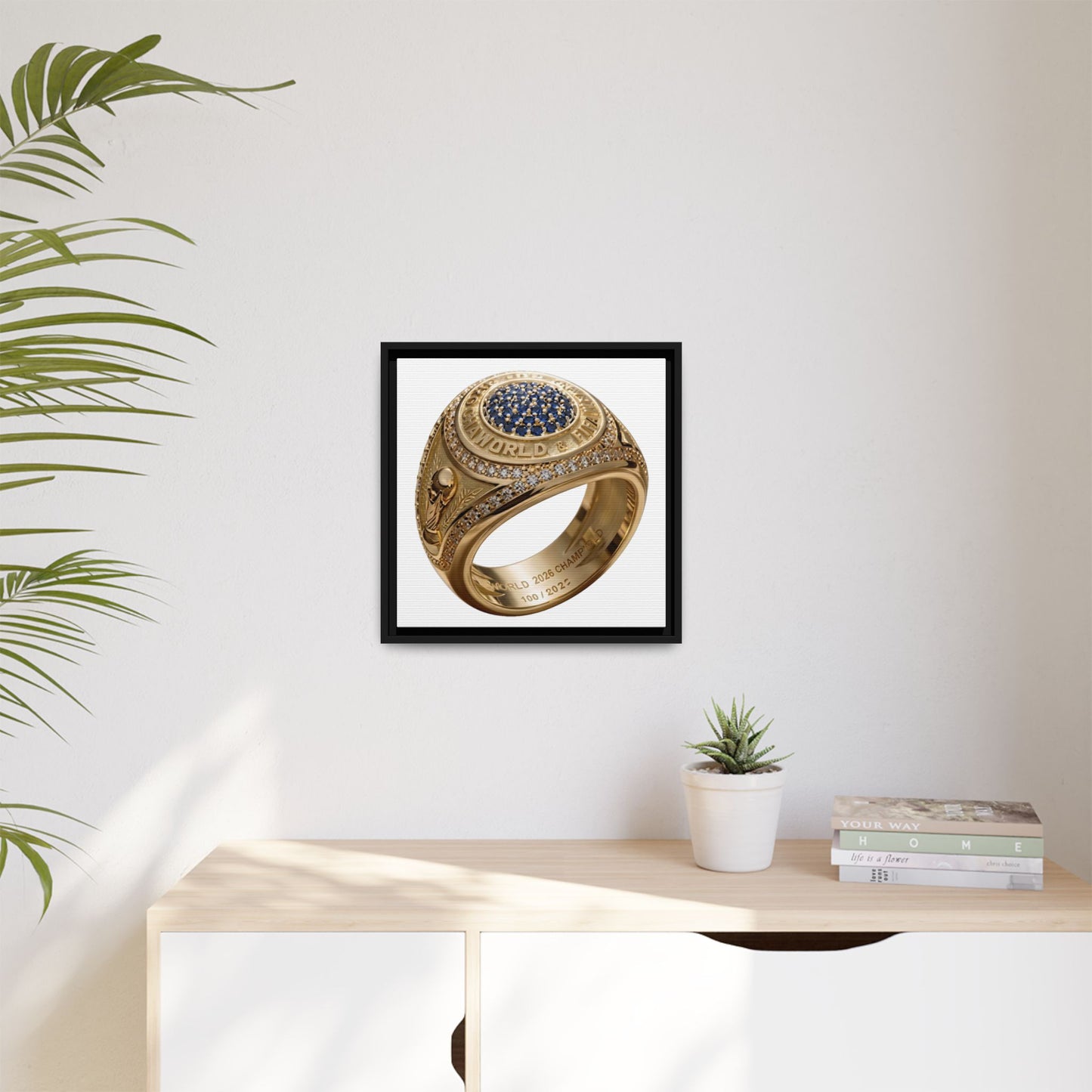 White Gallery Football Keepsake Ring Framed Canvas 2026