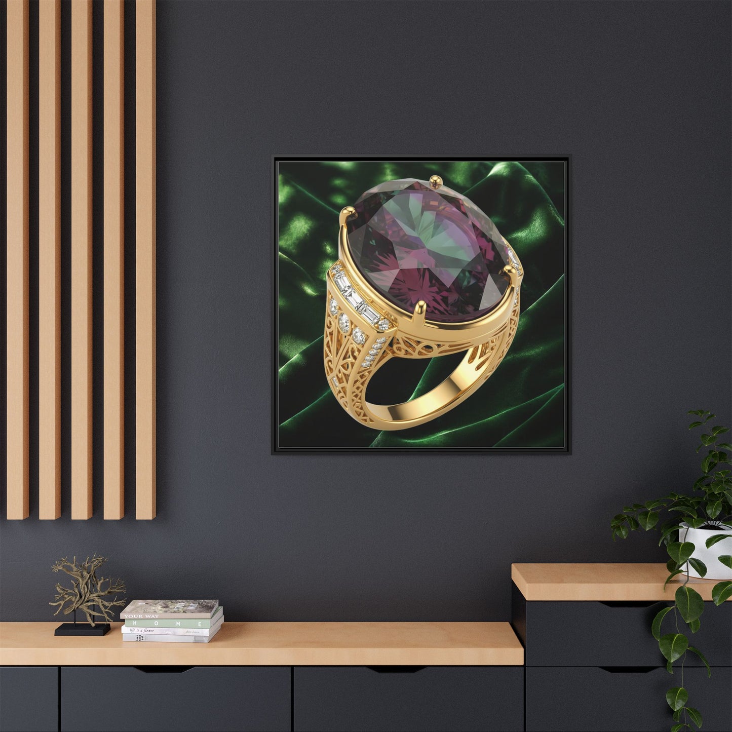 Colour-Shift Alexandrite Ring Framed Canvas