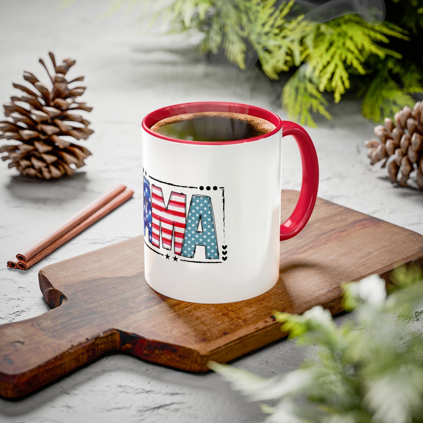 Mama Flag Print Ceramic Coffee Mug
