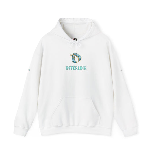 Aquamarine Crest Interlink Men’s Pullover Hoodie
