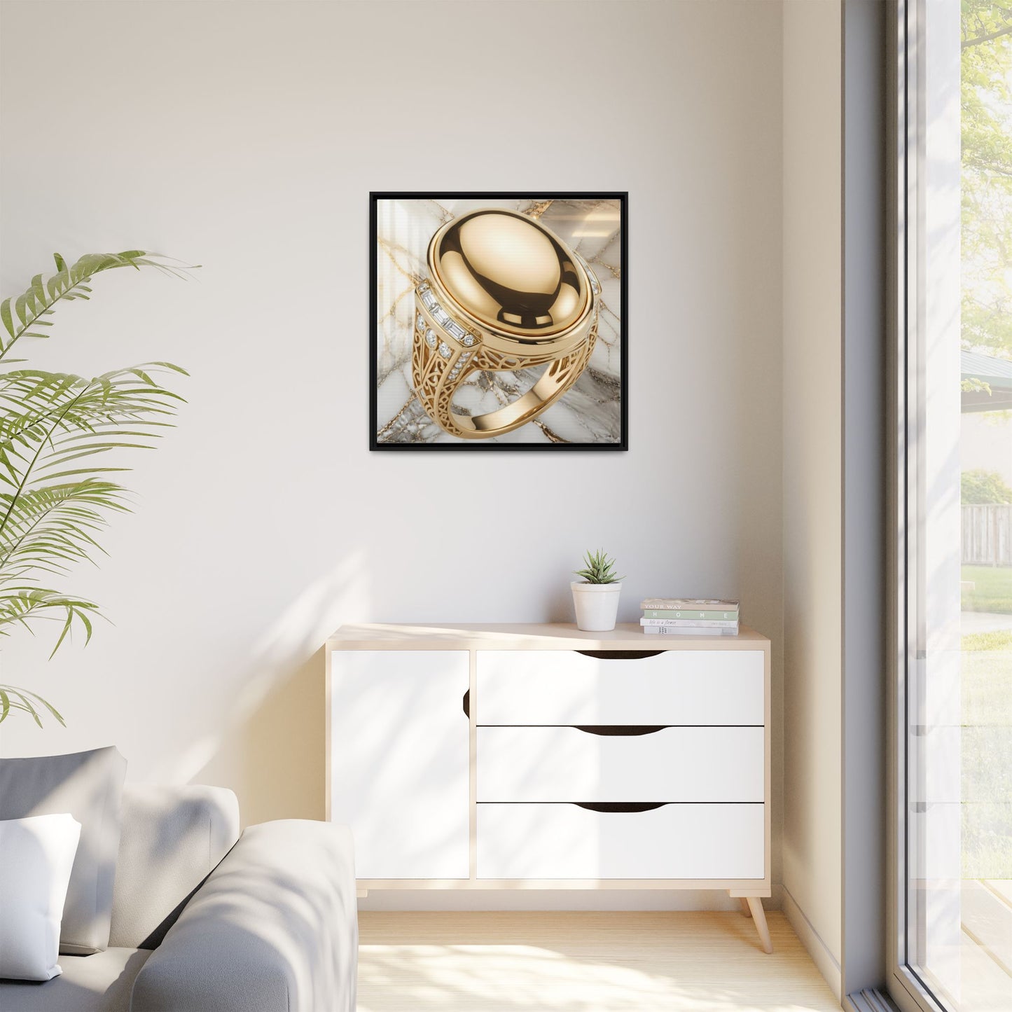 Golden Oval Marble Canvas