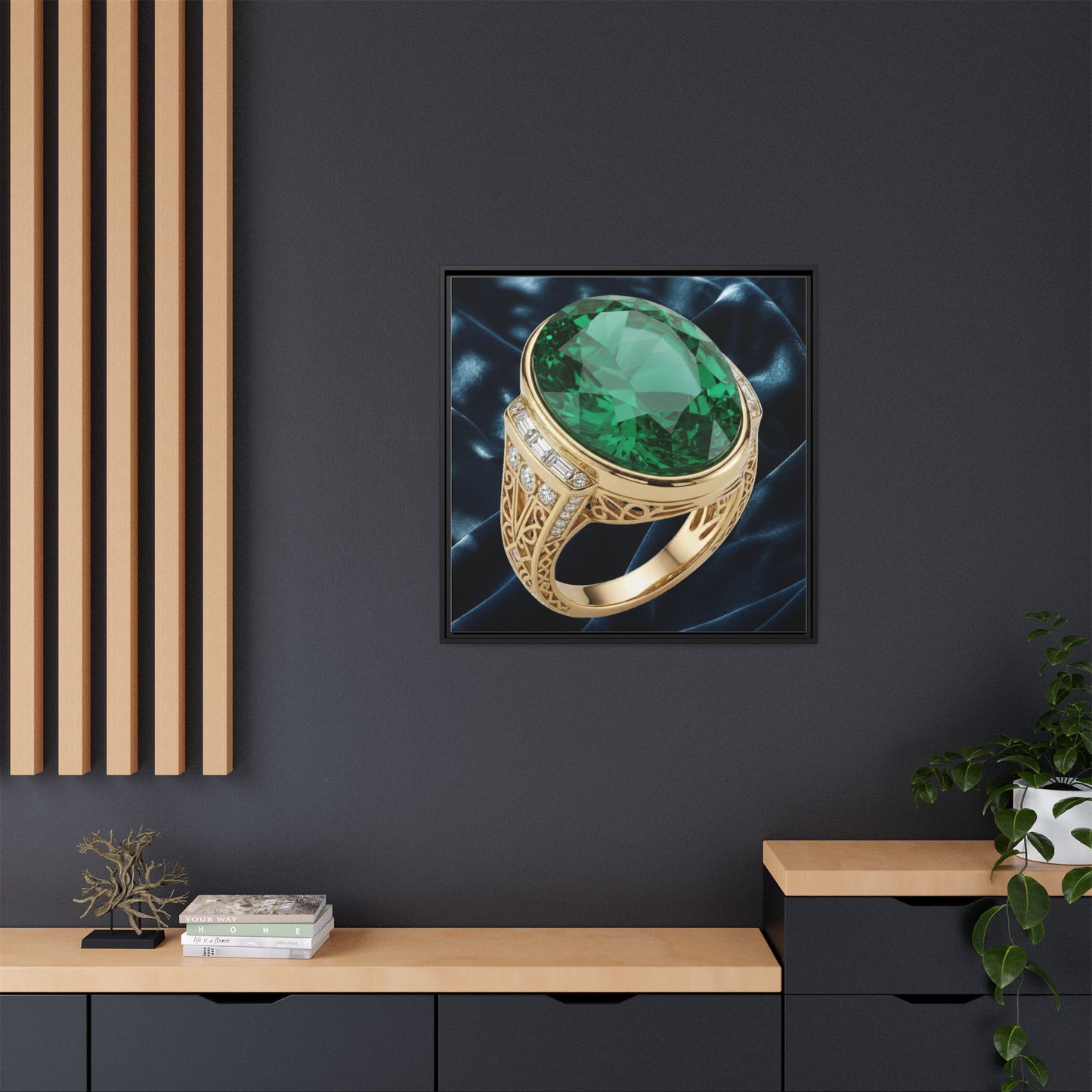 Midnight Velvet Emerald Canvas