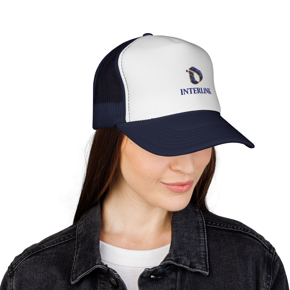 Lapis Lazuli Interlink Emblem Trucker Cap