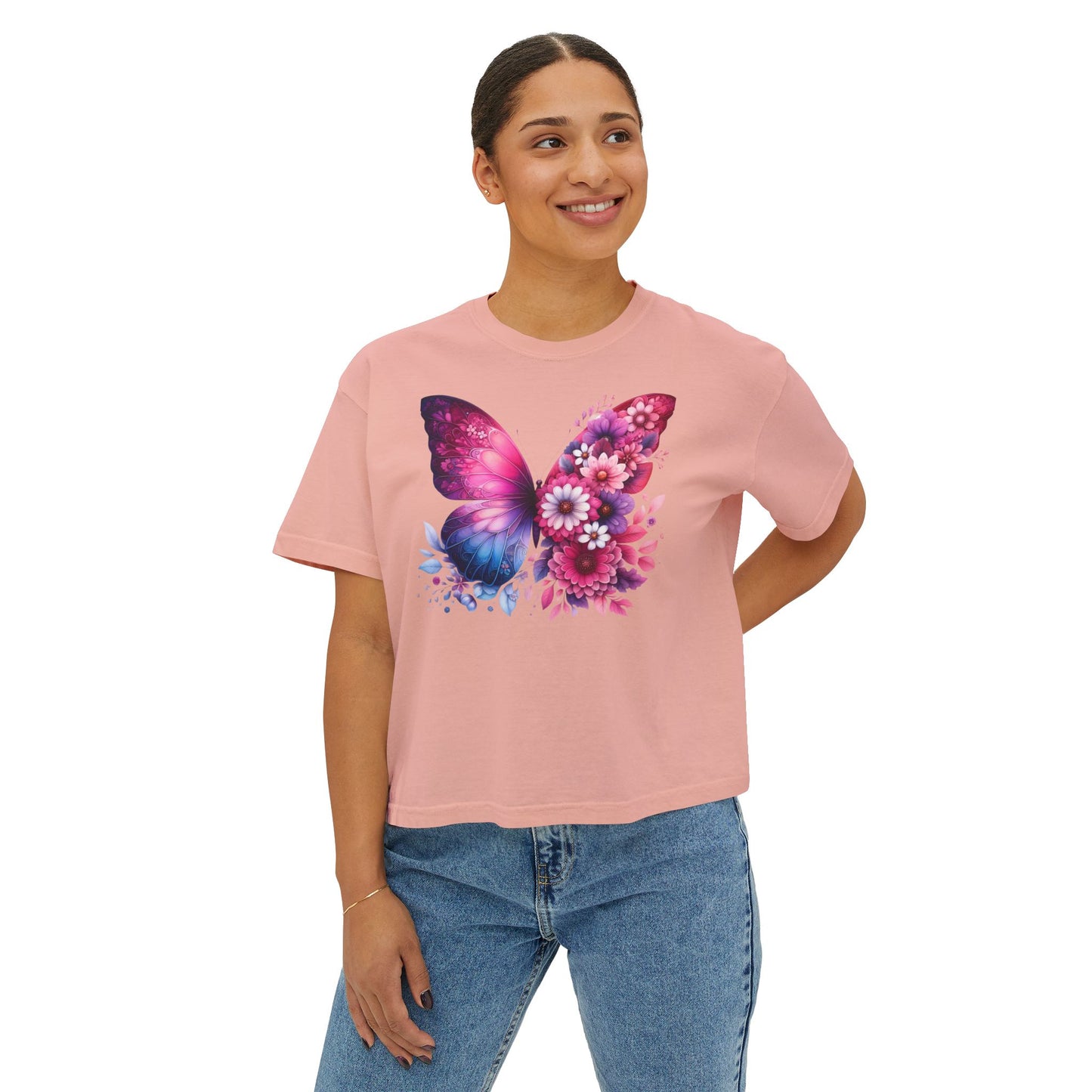 Floral Butterfly Women’s Boxy T-Shirt