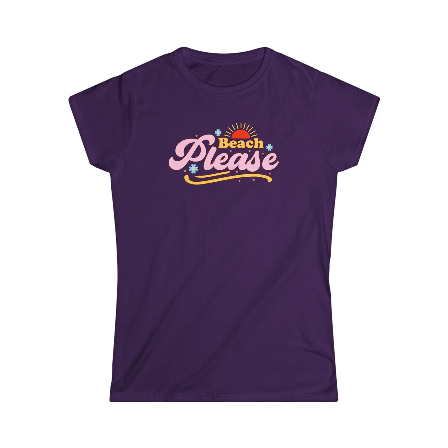 Beach Please Retro Sunset Tee