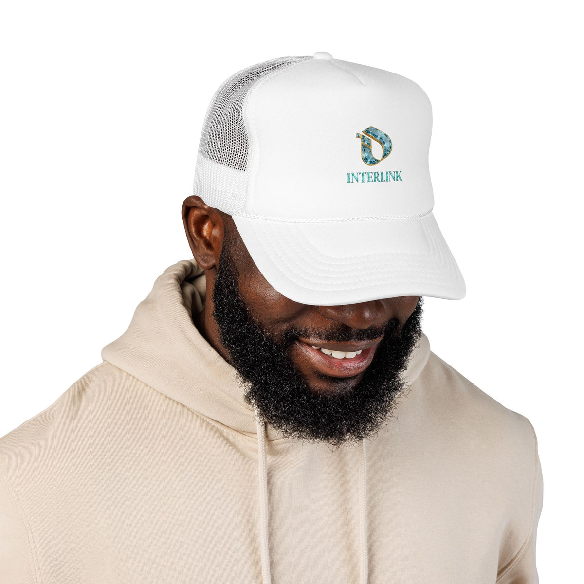 Aquamarine Interlink Laminated Foam Trucker Cap