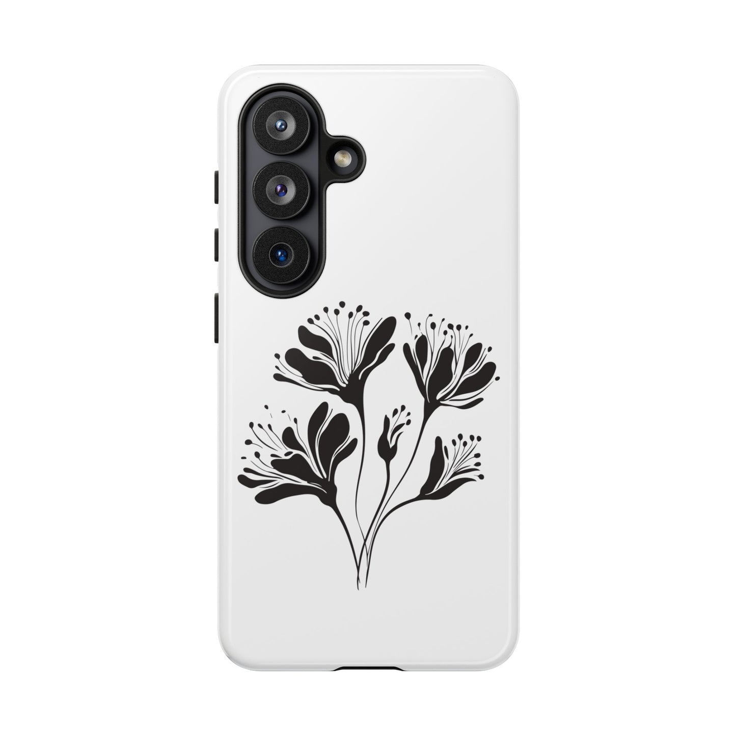 Botanical Black Floral Tough Phone Case