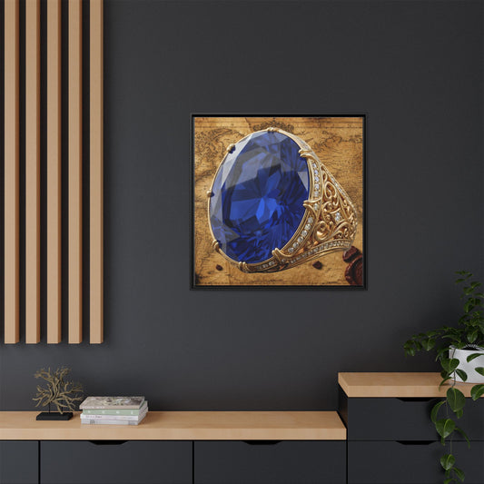Sapphire Filigree Ring Framed Canvas