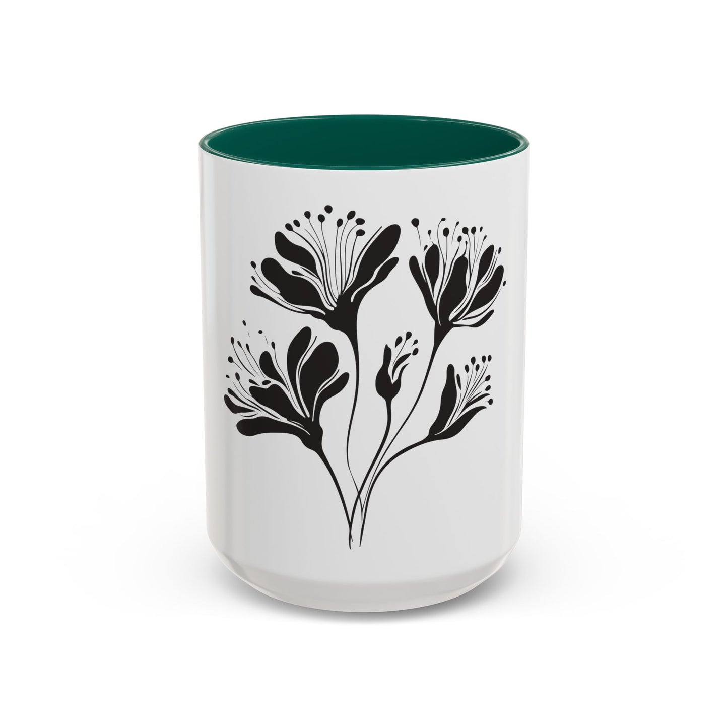 Monochrome Botanical Accent Mug
