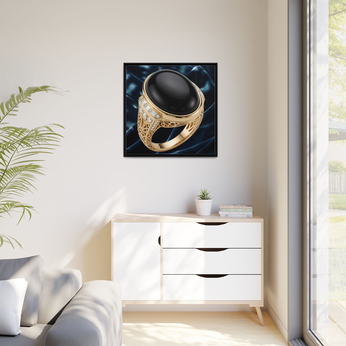 Noir Onyx Velvet Drift Canvas