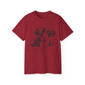 Minimal Black Floral Cotton Tee