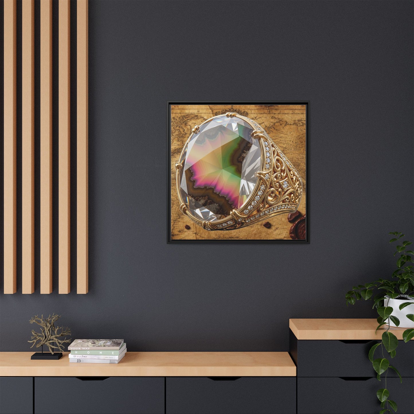 Zultanite Gemstone Ring Framed Canvas