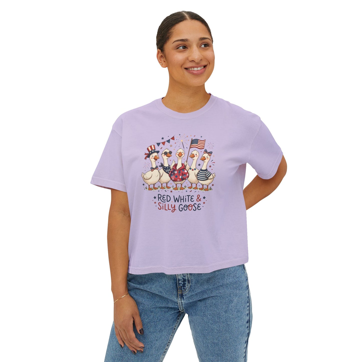 Red White & Silly Goose Women’s Boxy T-Shirt