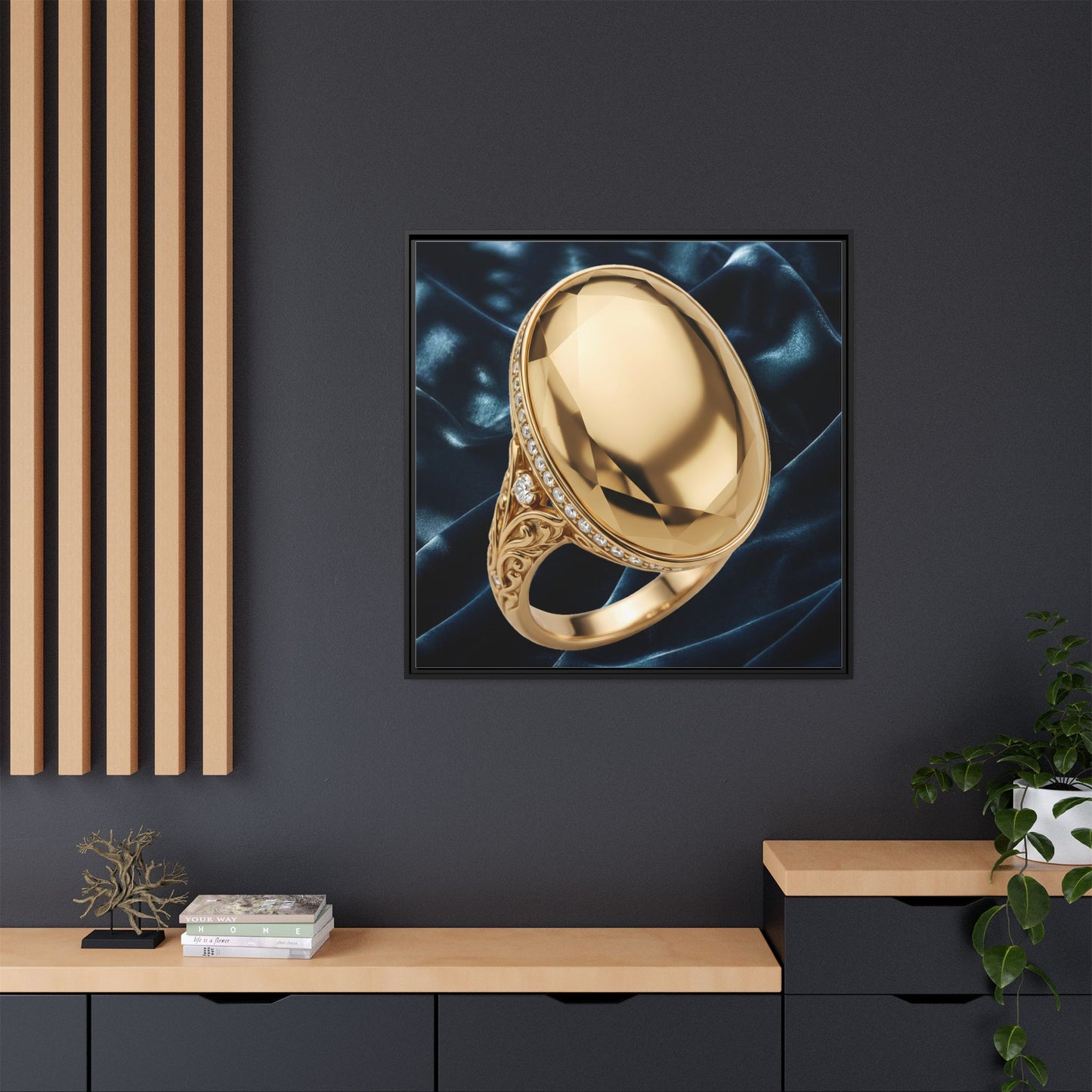 Faceted Gold Sovereign Ring Canvas