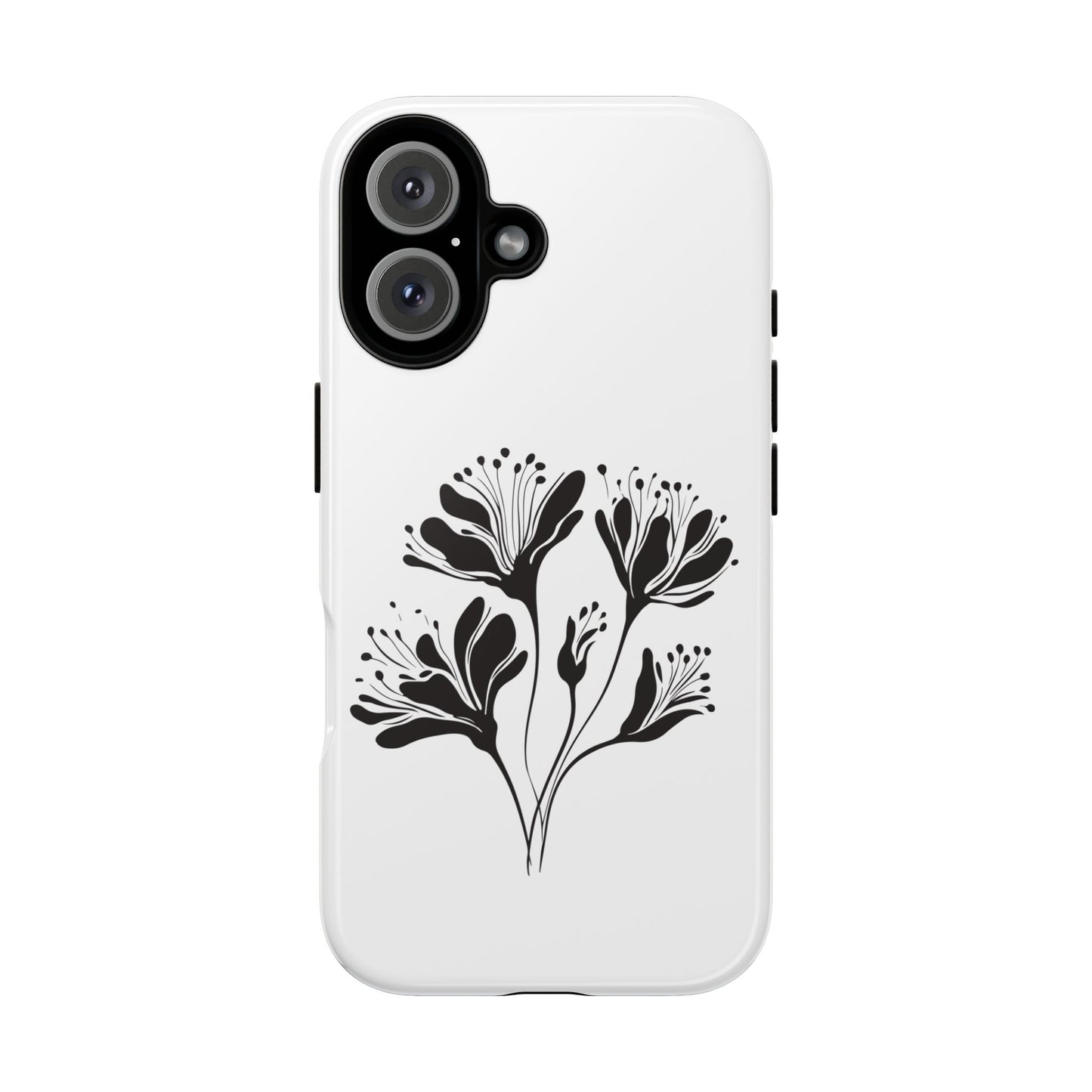 Botanical Black Floral Tough Phone Case