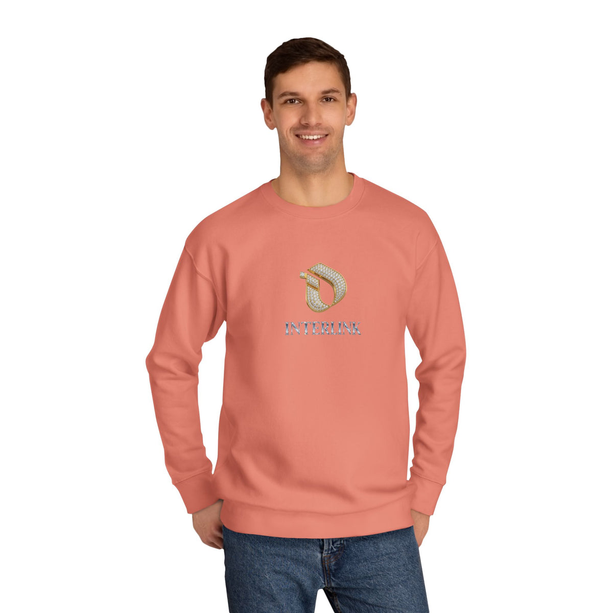 Cut-Diamond Gleam Interlink Crewneck