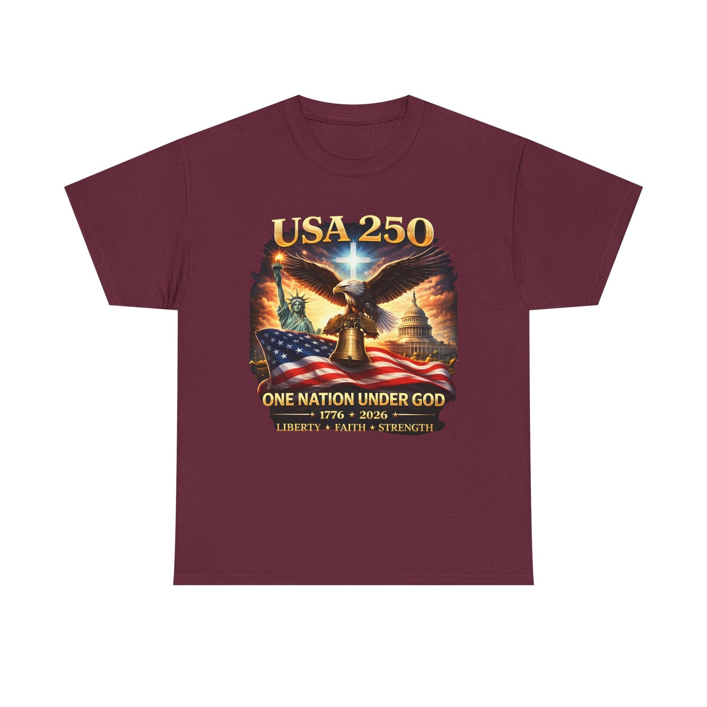 USA 250 Patriotic Tee – One Nation Under God 1776 Shirt